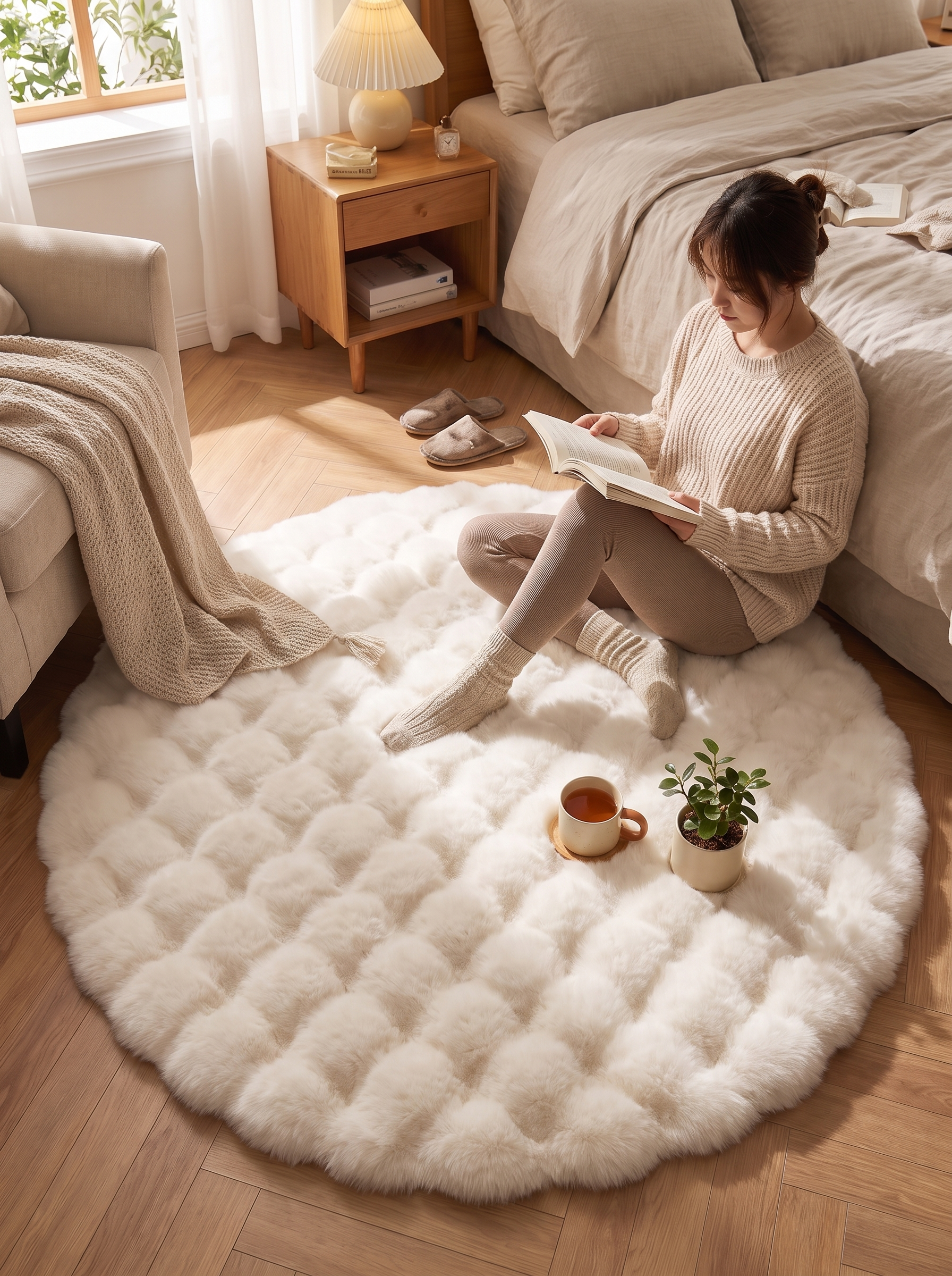 Cloud Comfort Round Bubble Rug lifestyle image