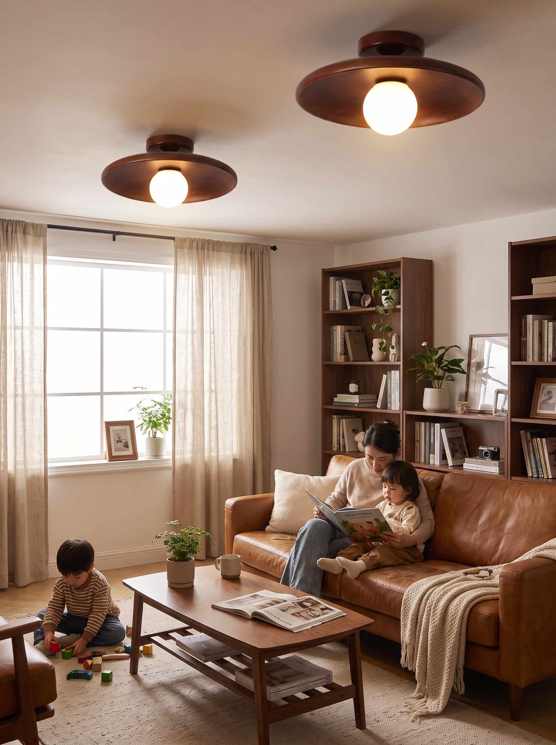 Modern Wooden Ceiling Light lifestyle image