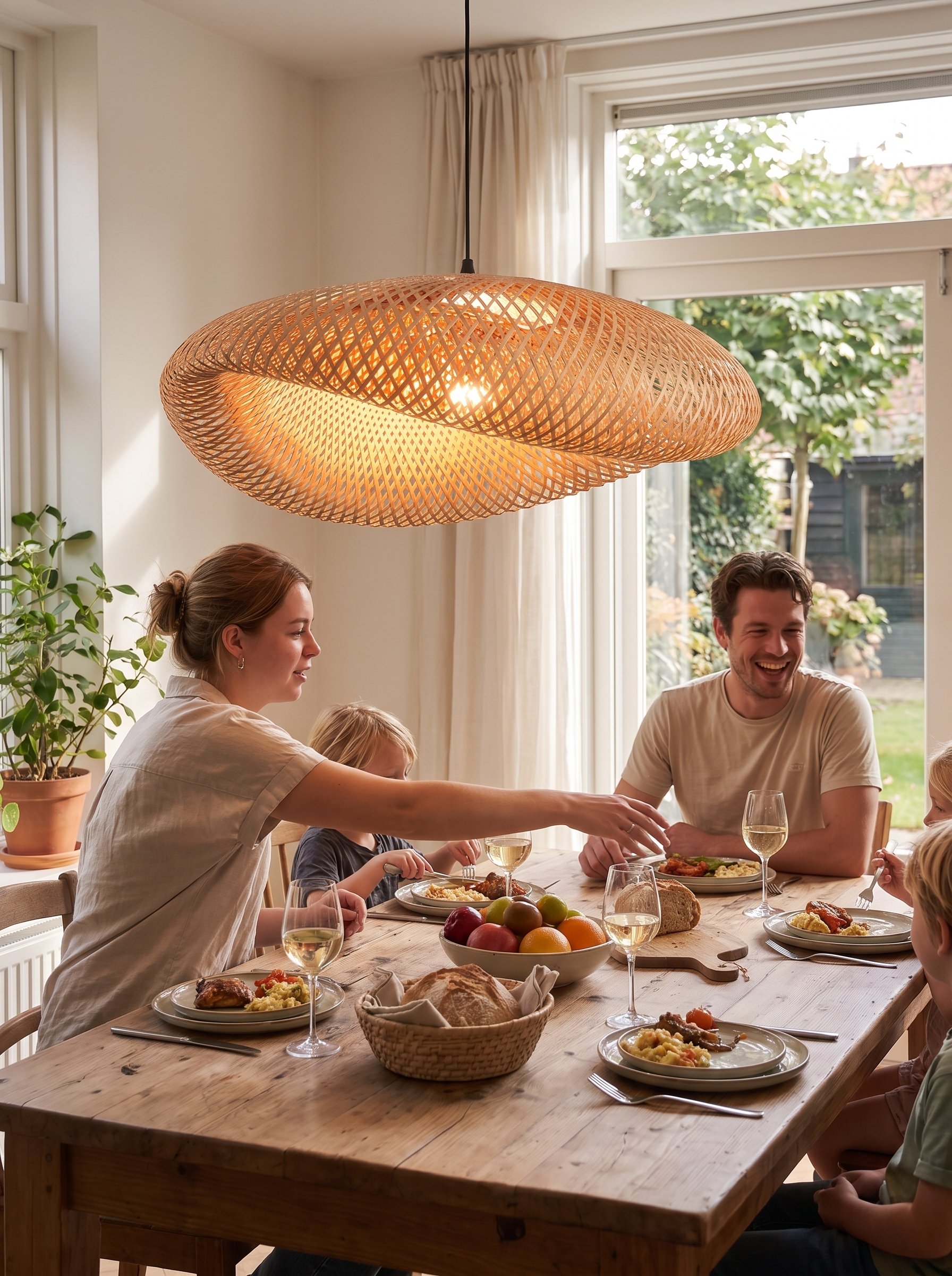 BambooBoho Rattan Pendant Light lifestyle image