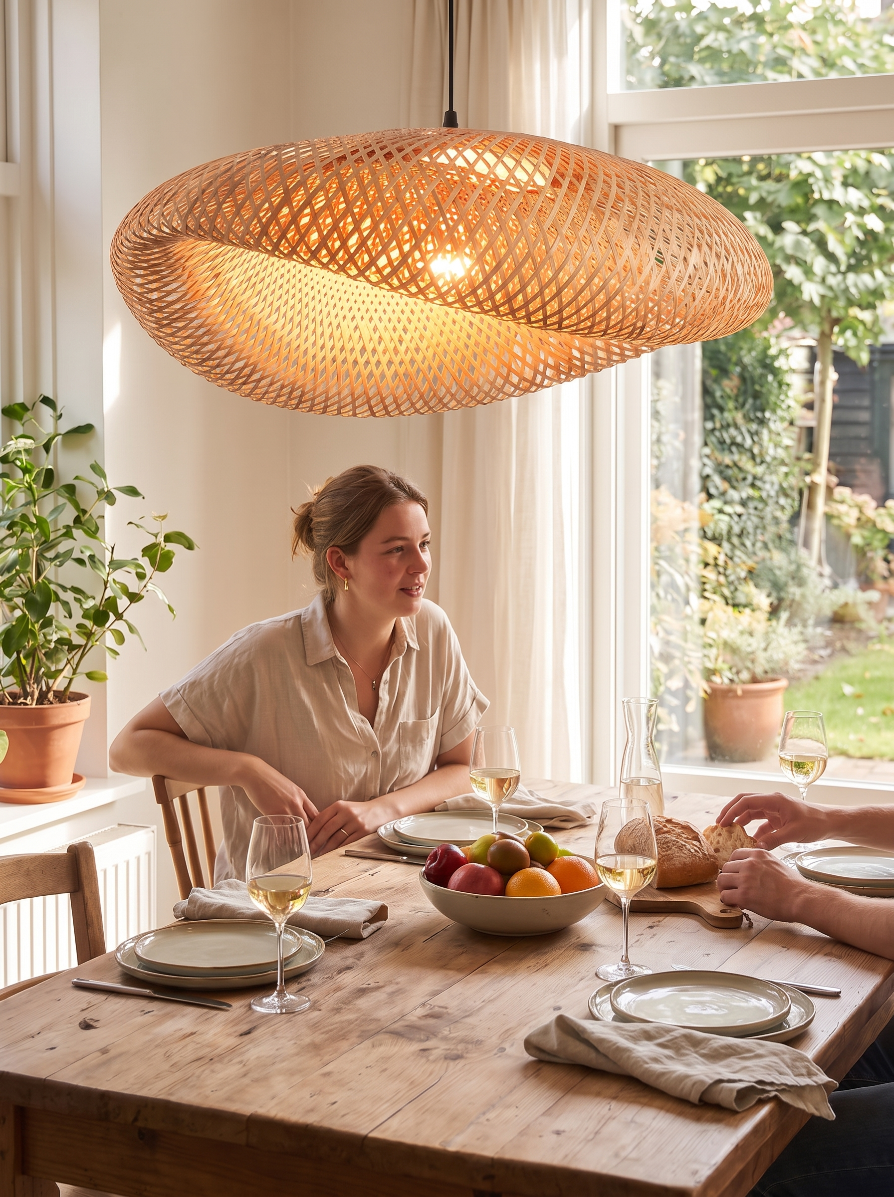 BambooBoho Rattan Pendant Light lifestyle image