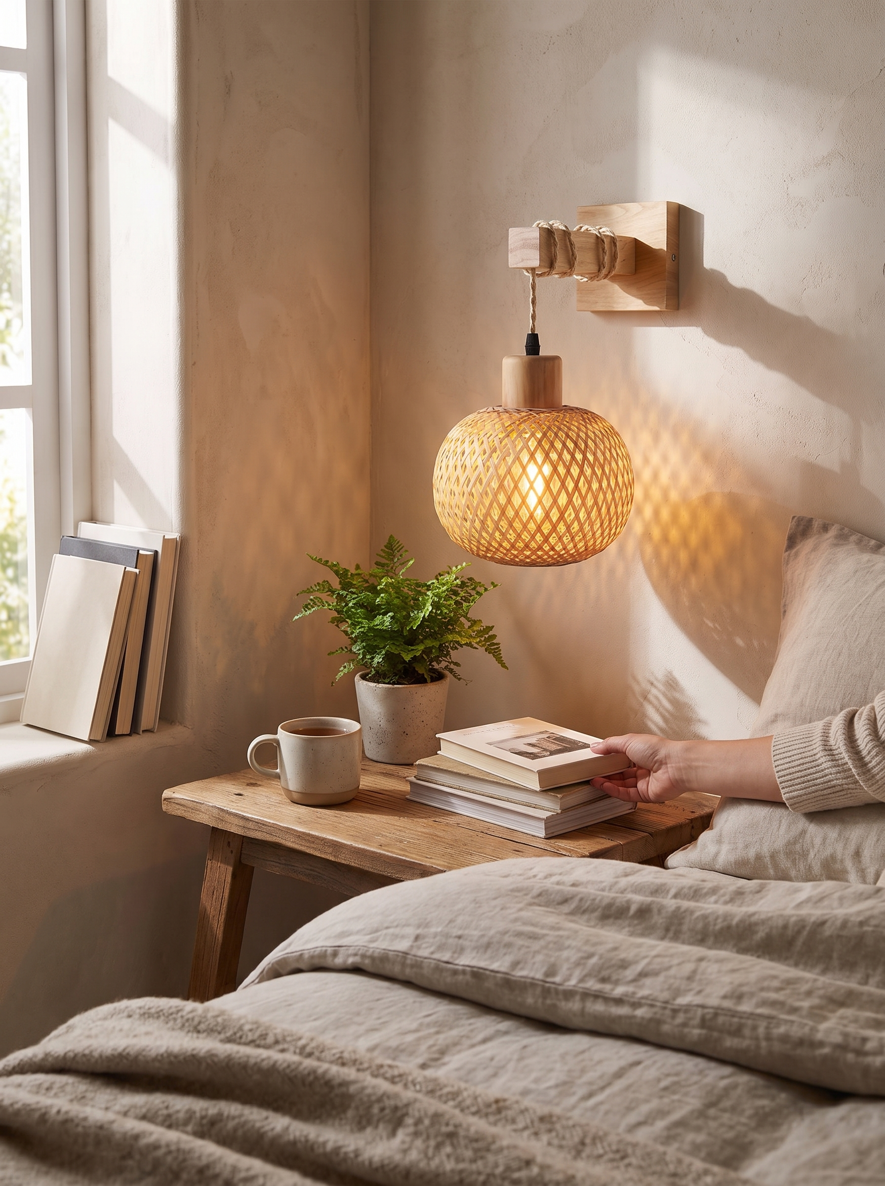 Rustic Wooden Wall Sconce lifestyle image