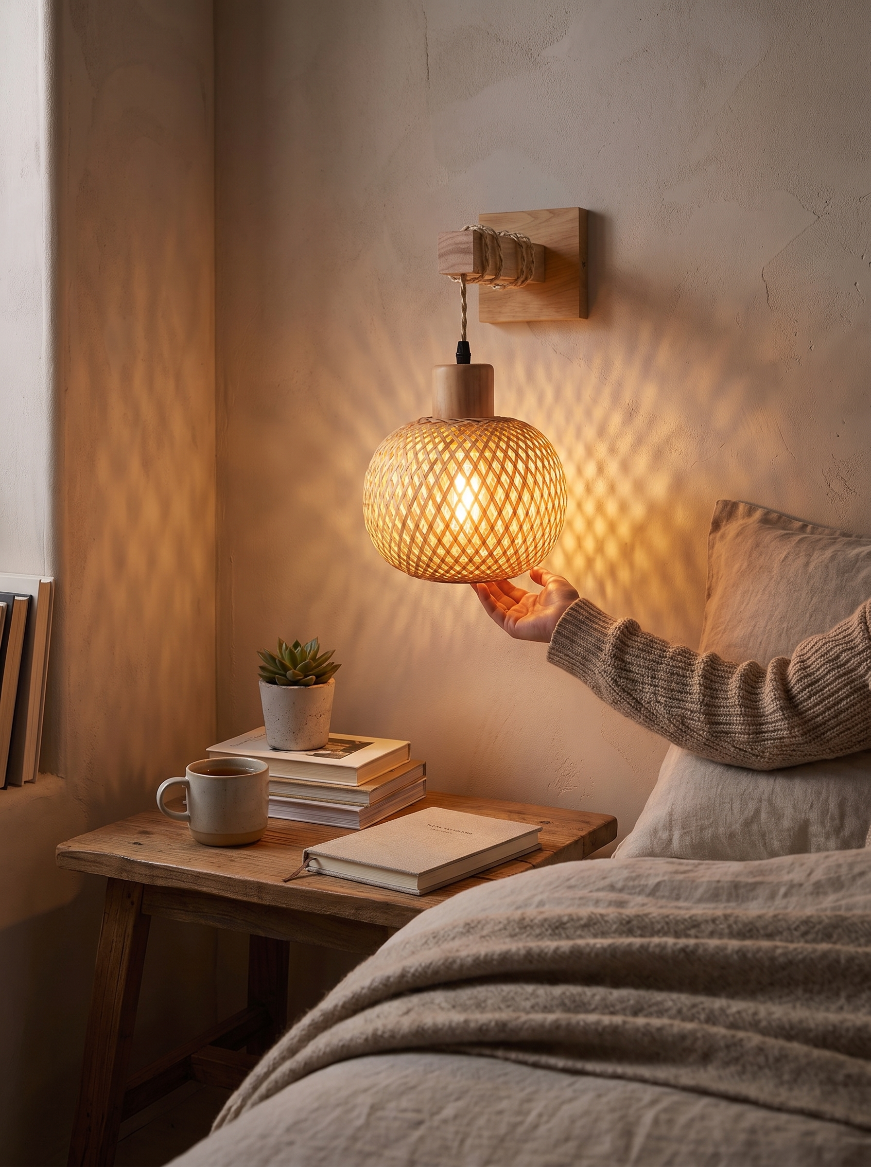Rustic Wooden Wall Sconce lifestyle image