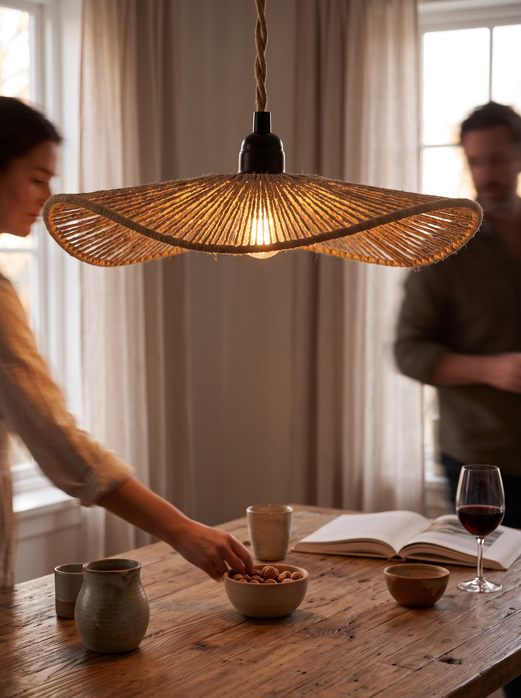 Handwoven Paper Rope Ceiling Shade lifestyle image