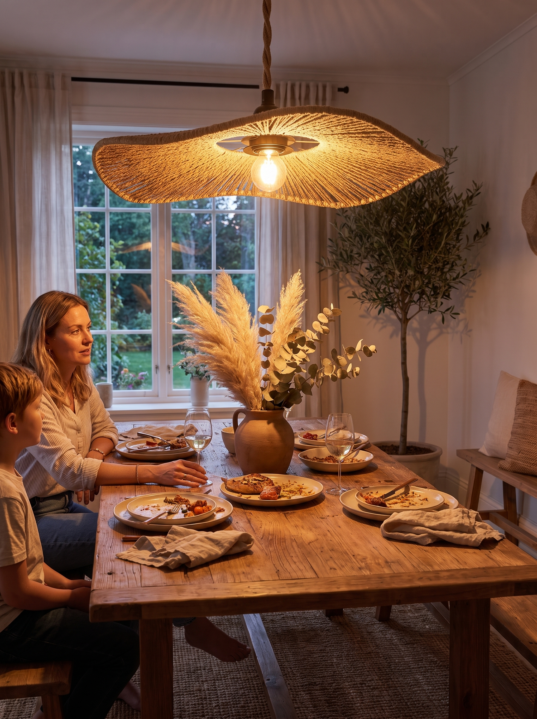 Handwoven Paper Rope Ceiling Shade lifestyle image