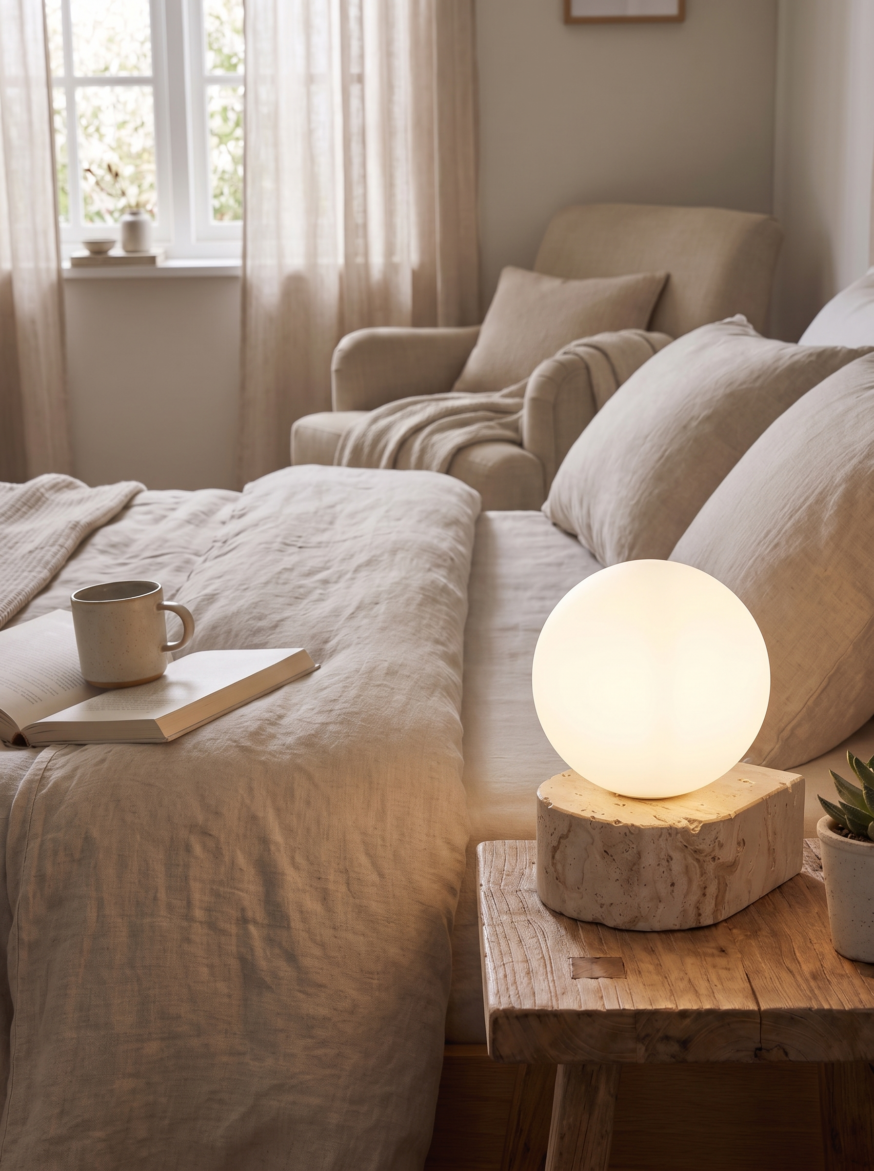 Travertine Stone Wall Lamp lifestyle image
