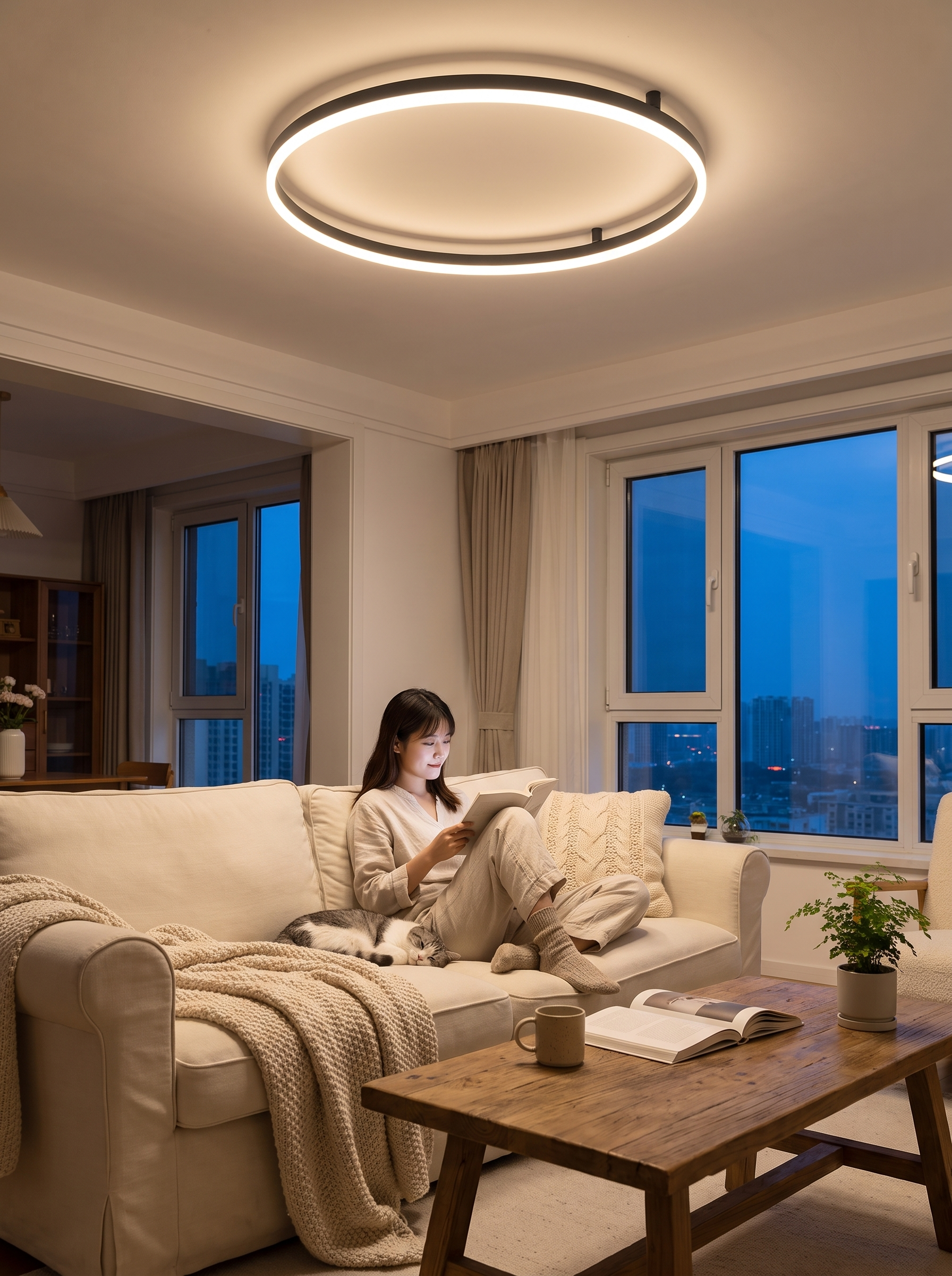 Nordic Disc LED Ceiling Light lifestyle image
