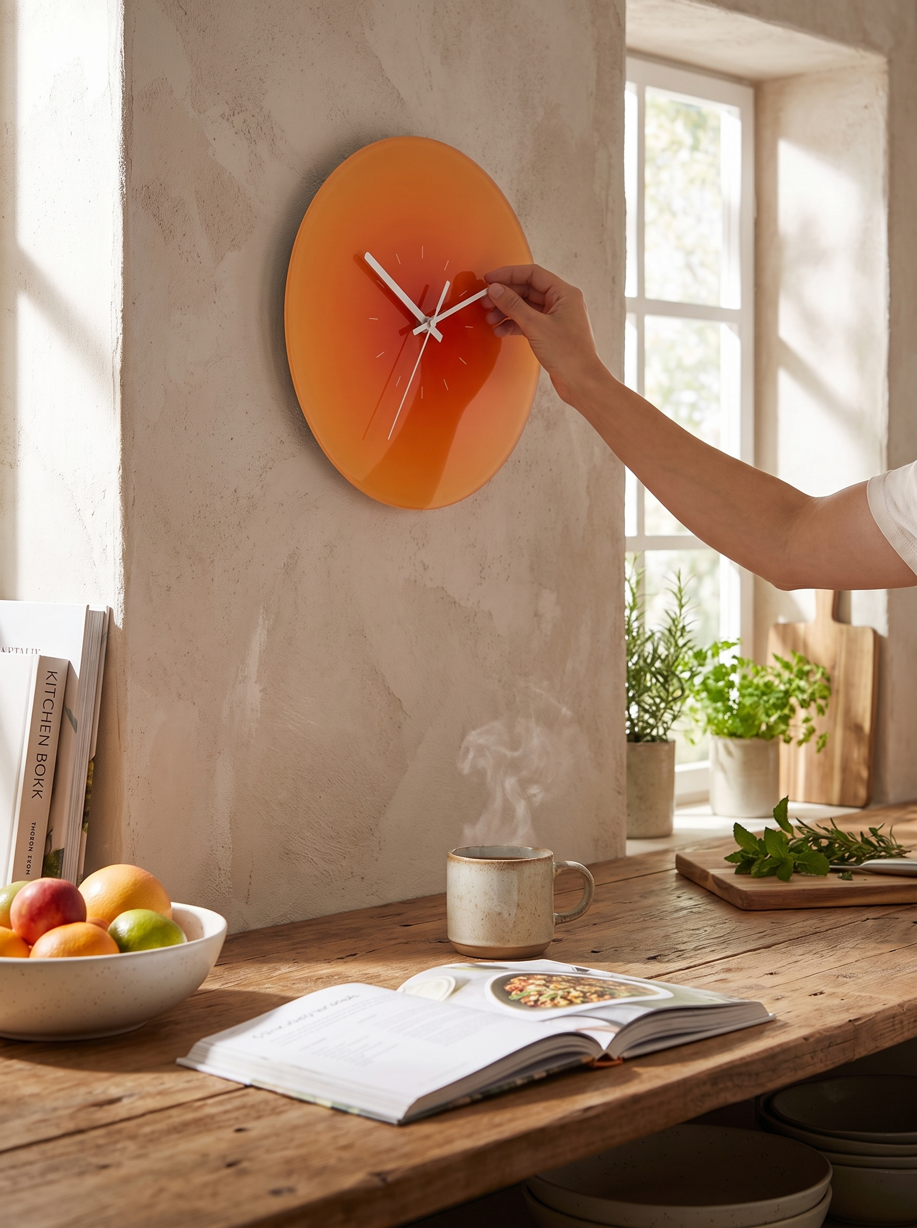 Sunset Glass Wall Clock lifestyle image