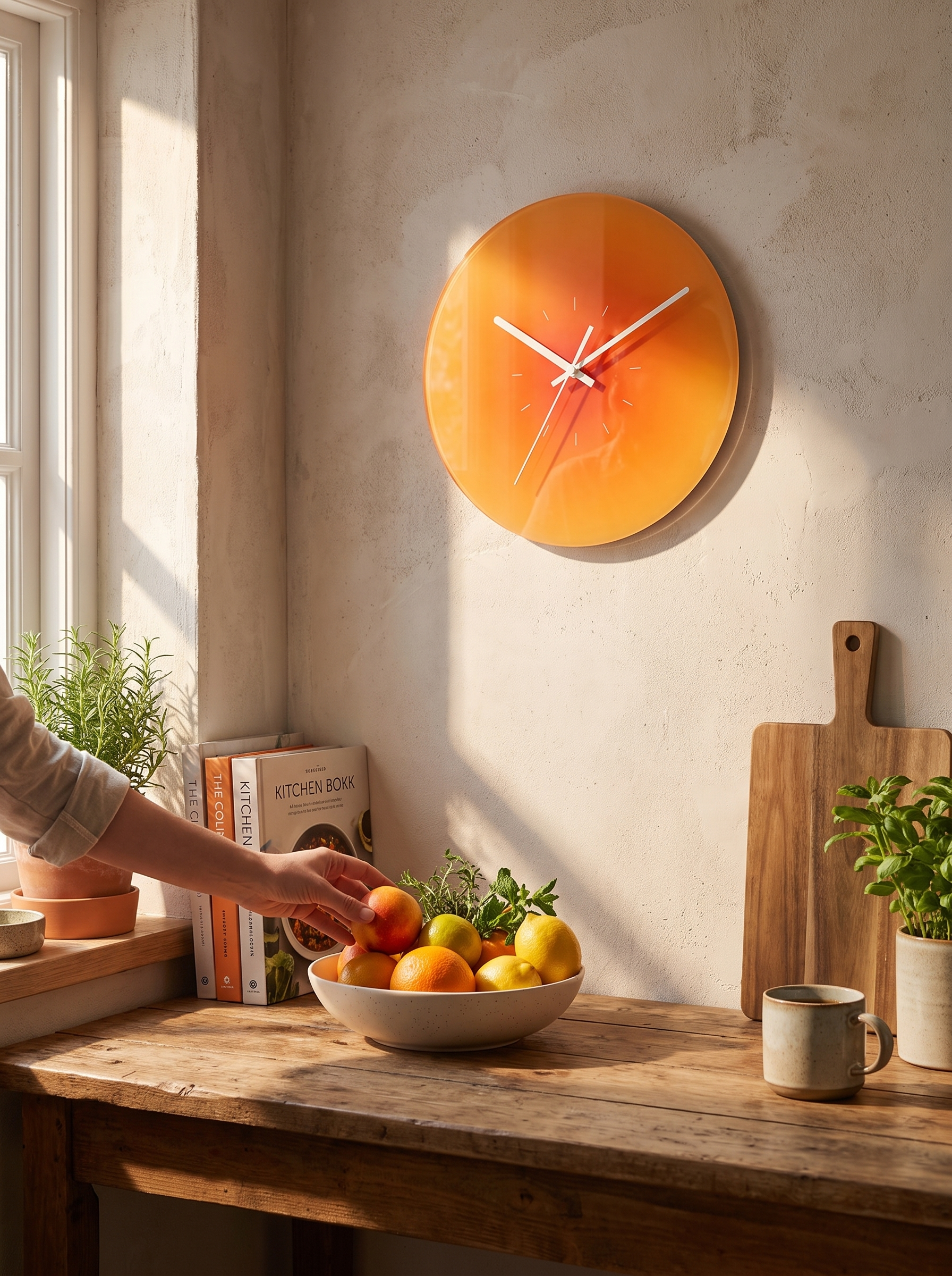 Sunset Glass Wall Clock lifestyle image