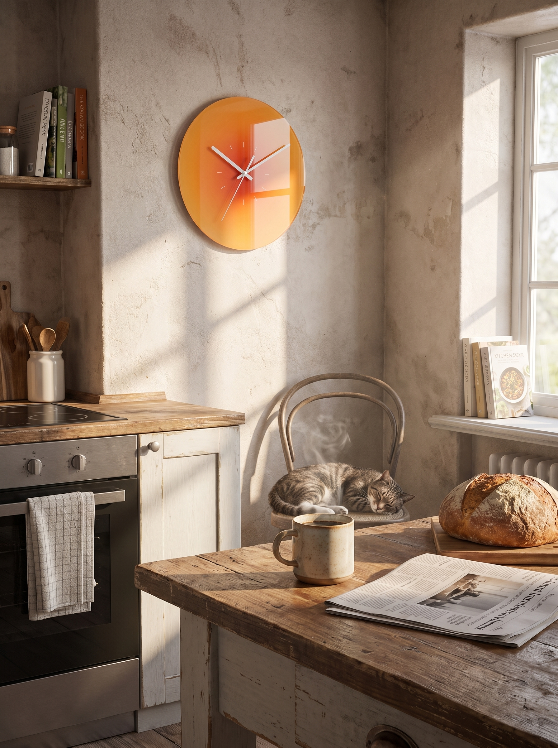 Sunset Glass Wall Clock lifestyle image