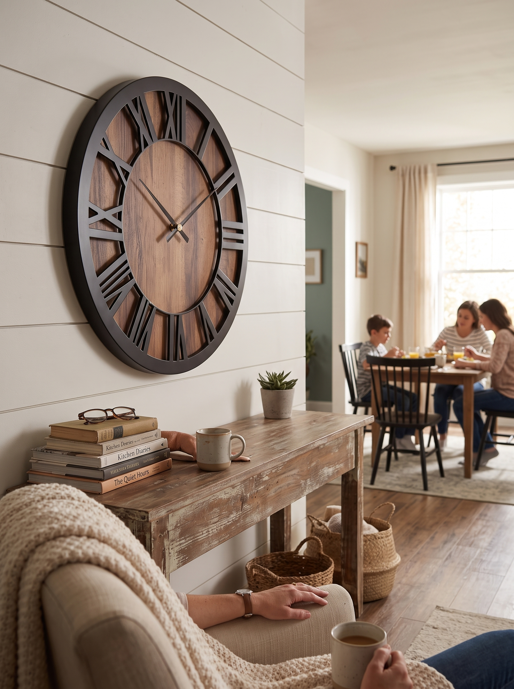 Vintage Wooden Wall Clock lifestyle image