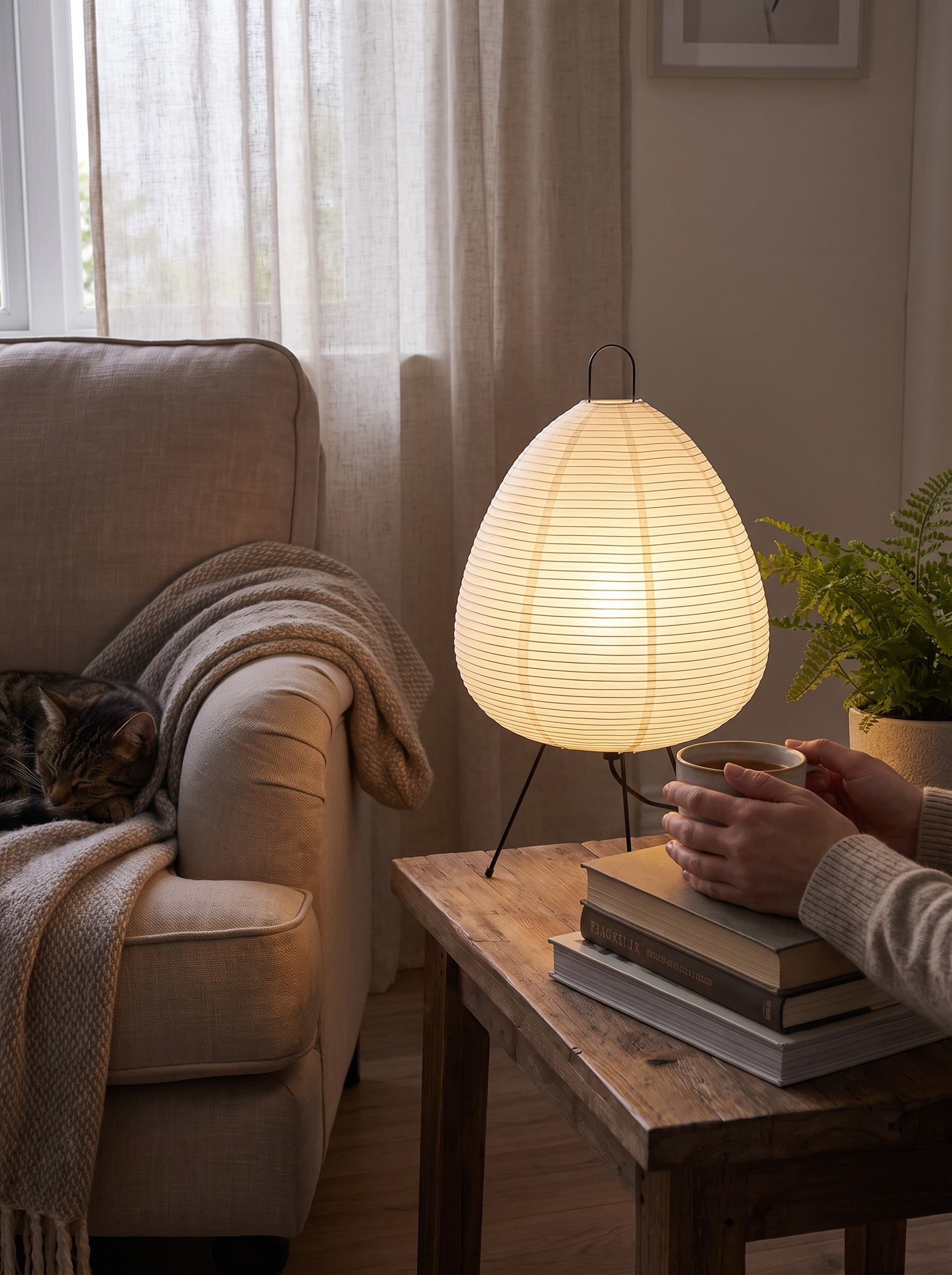 Japanese Rice Paper Table Lamp lifestyle image