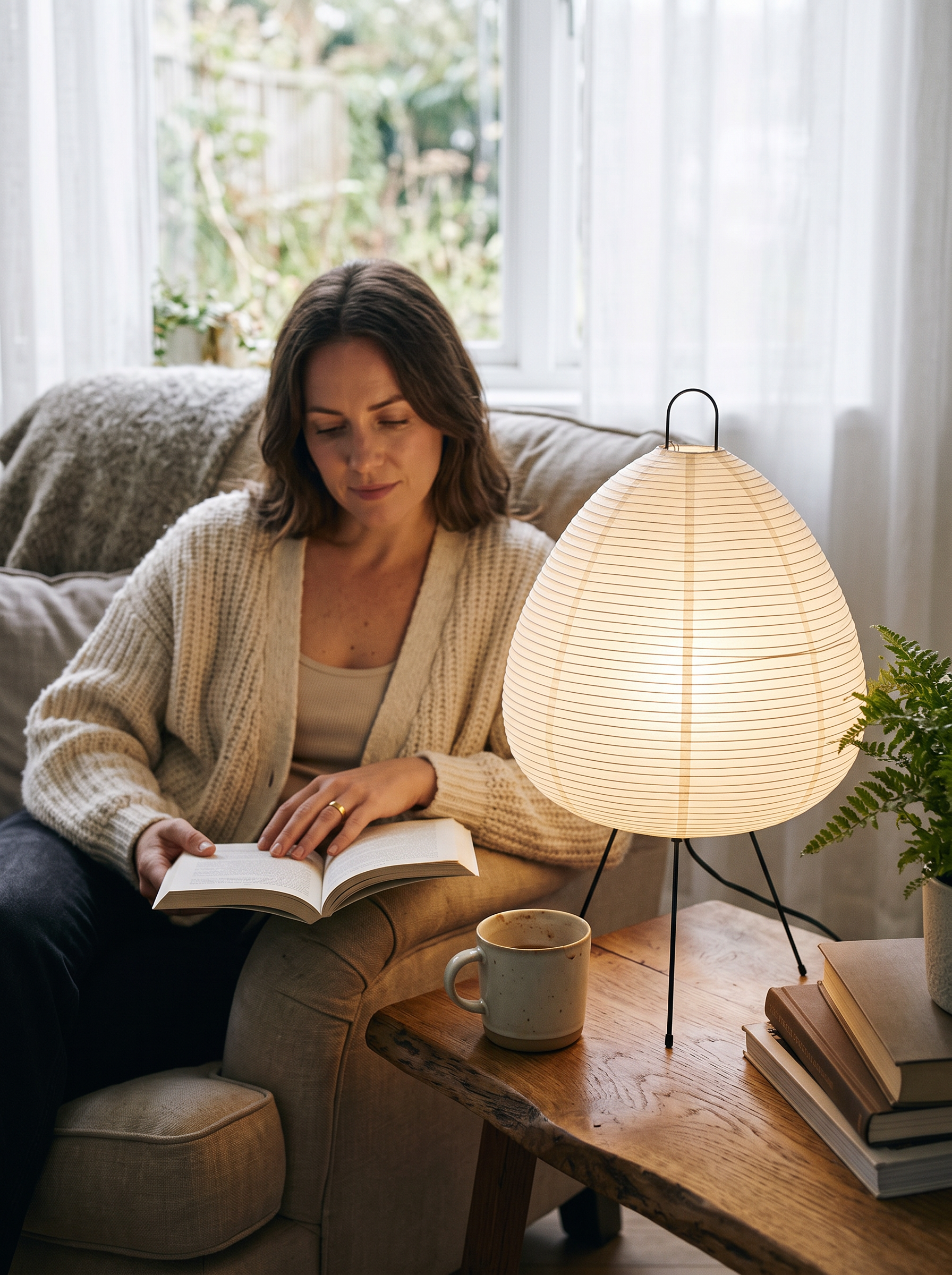 Japanese Rice Paper Table Lamp lifestyle image