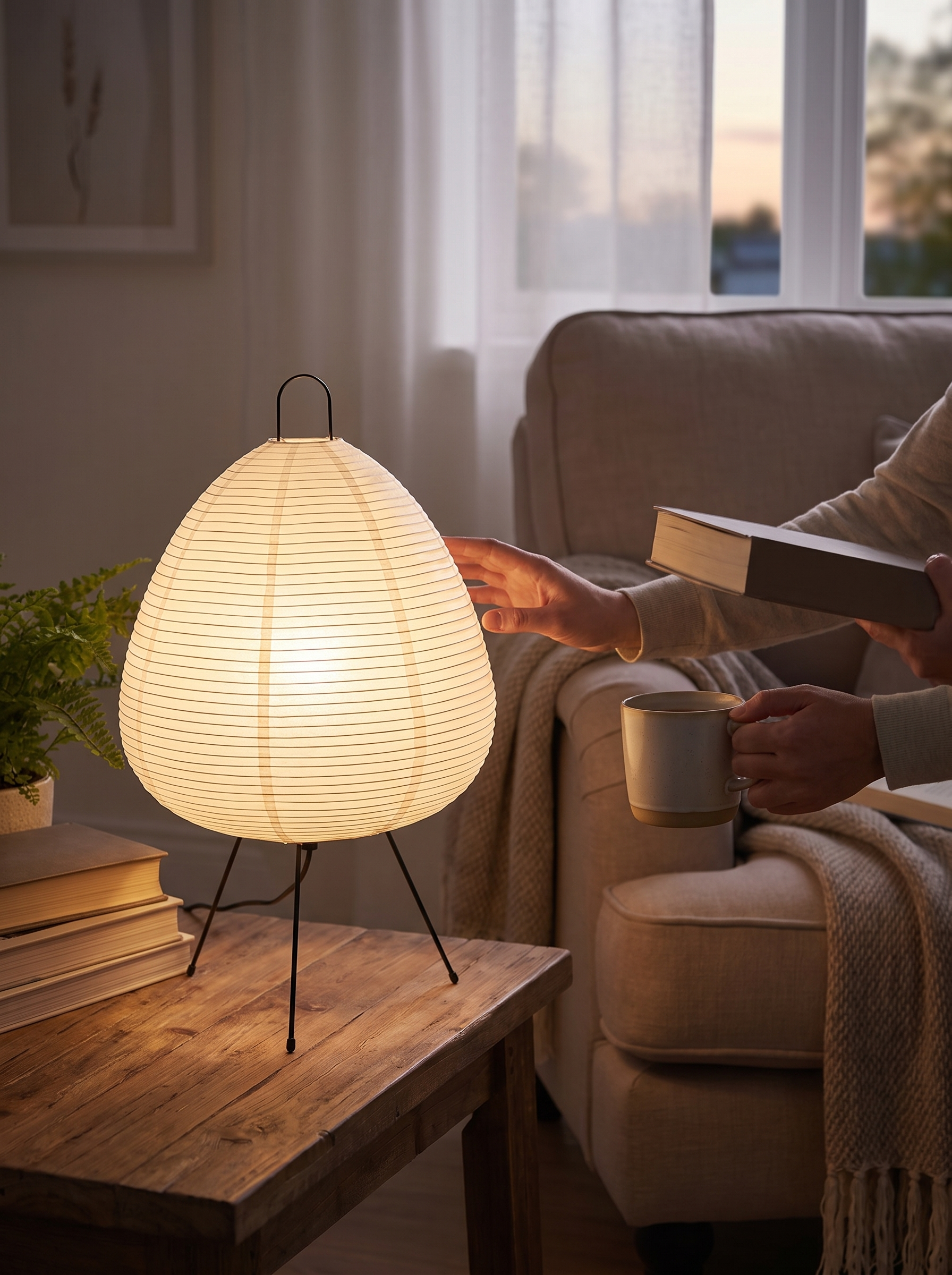 Japanese Rice Paper Table Lamp lifestyle image