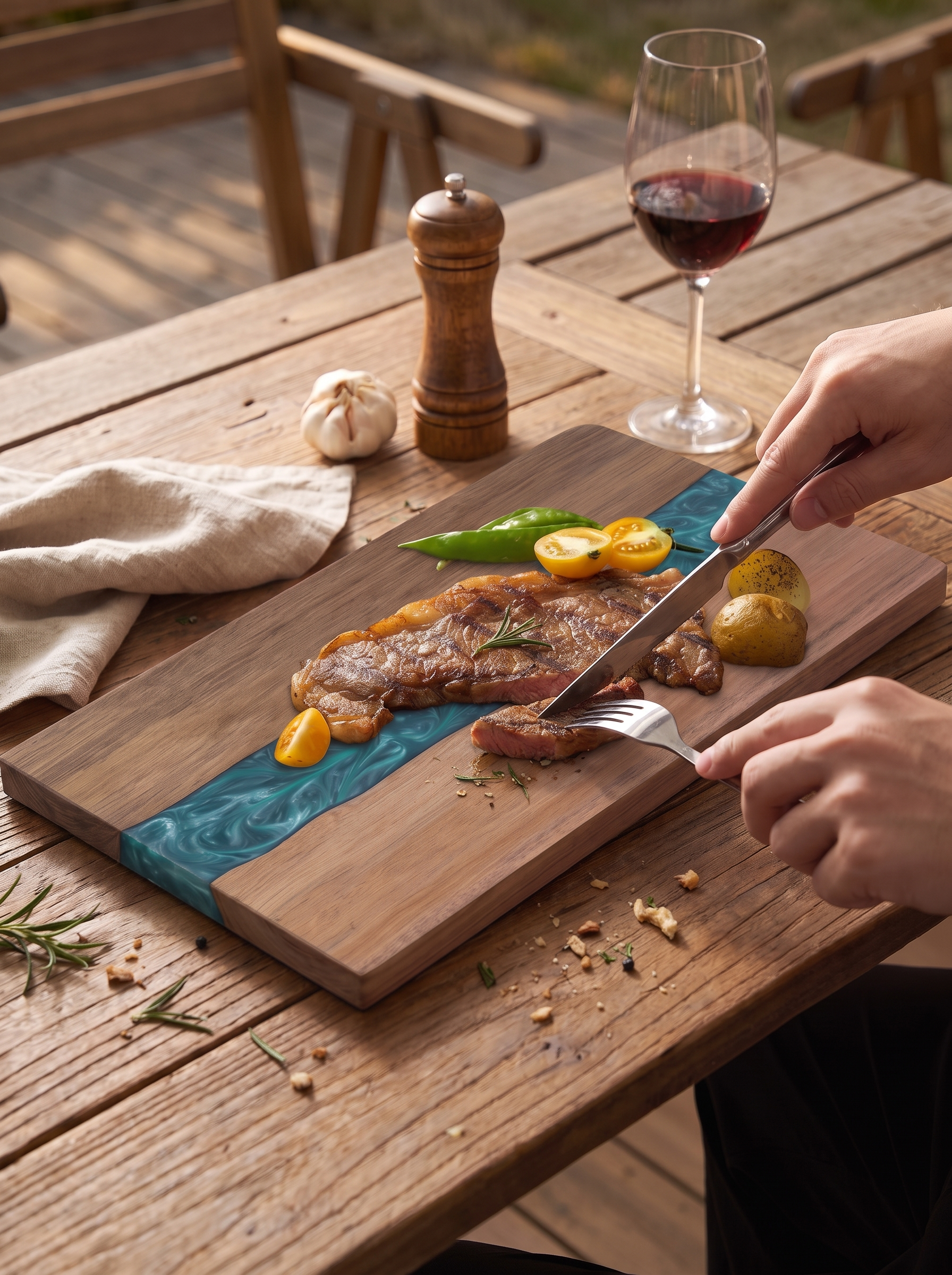 Resin River Cutting Board lifestyle image