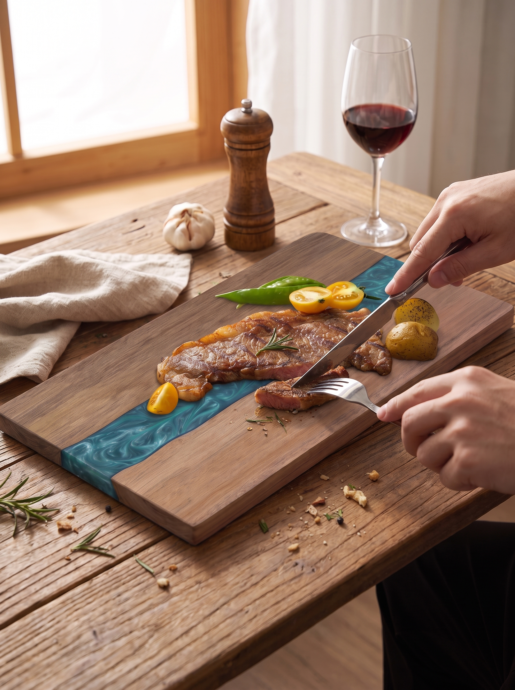 Resin River Cutting Board lifestyle image