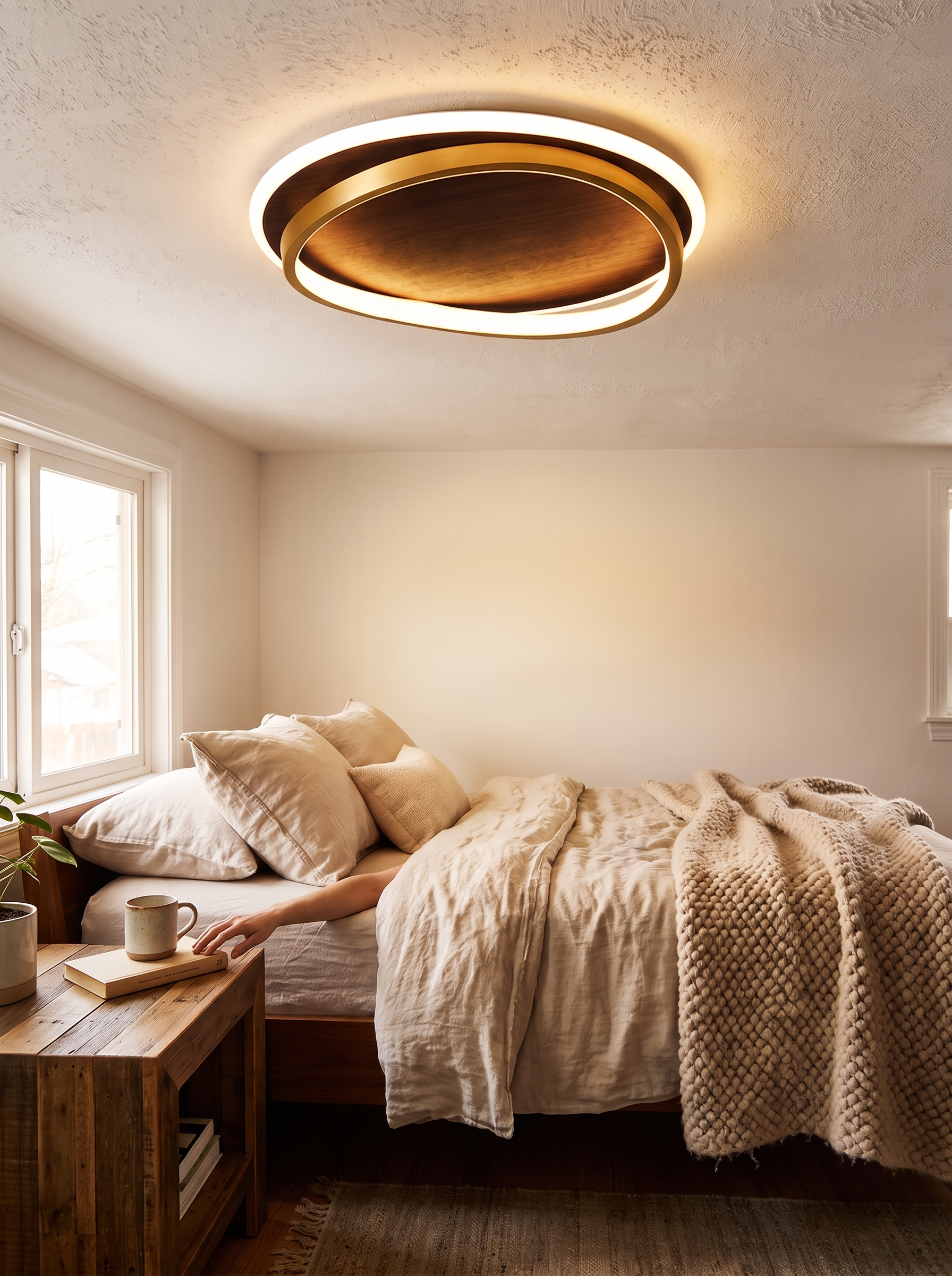 Walnut LED Ceiling Lamp lifestyle image