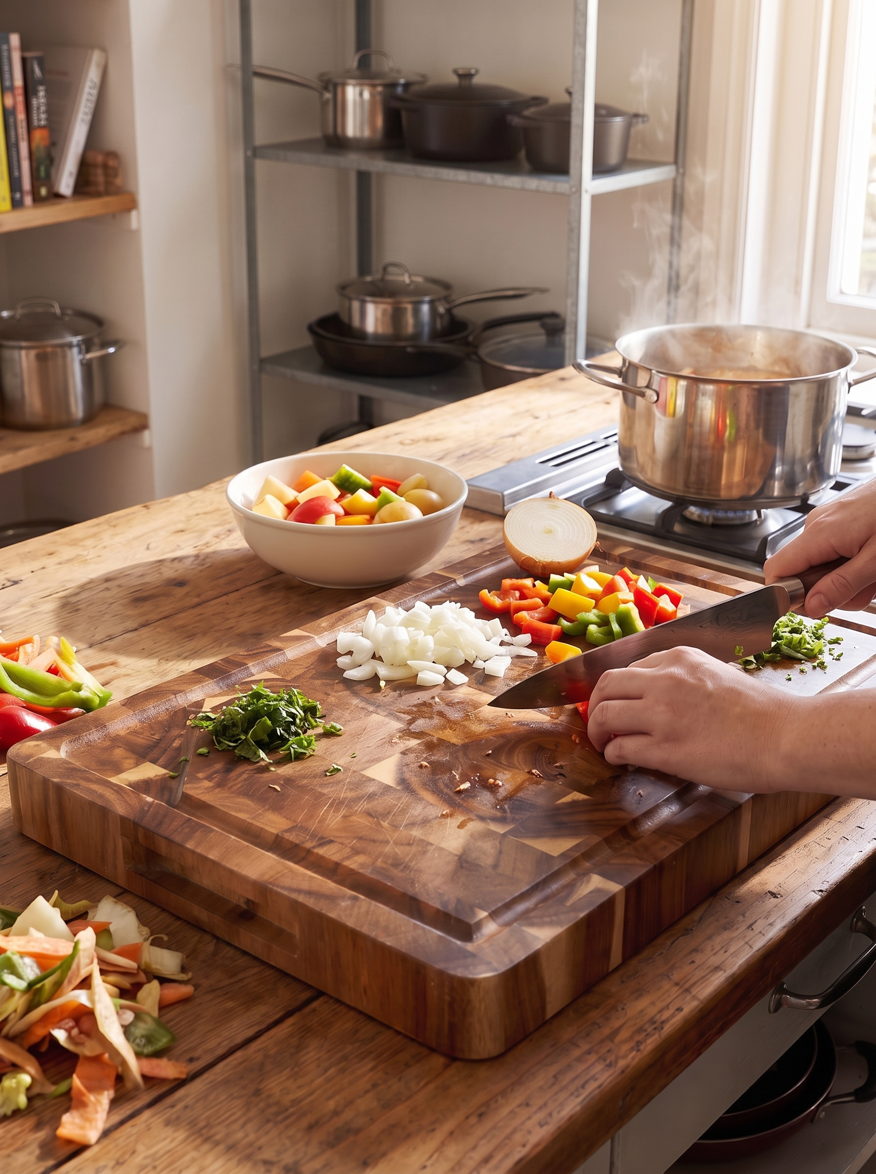 Acacia Wood Cutting Board lifestyle image