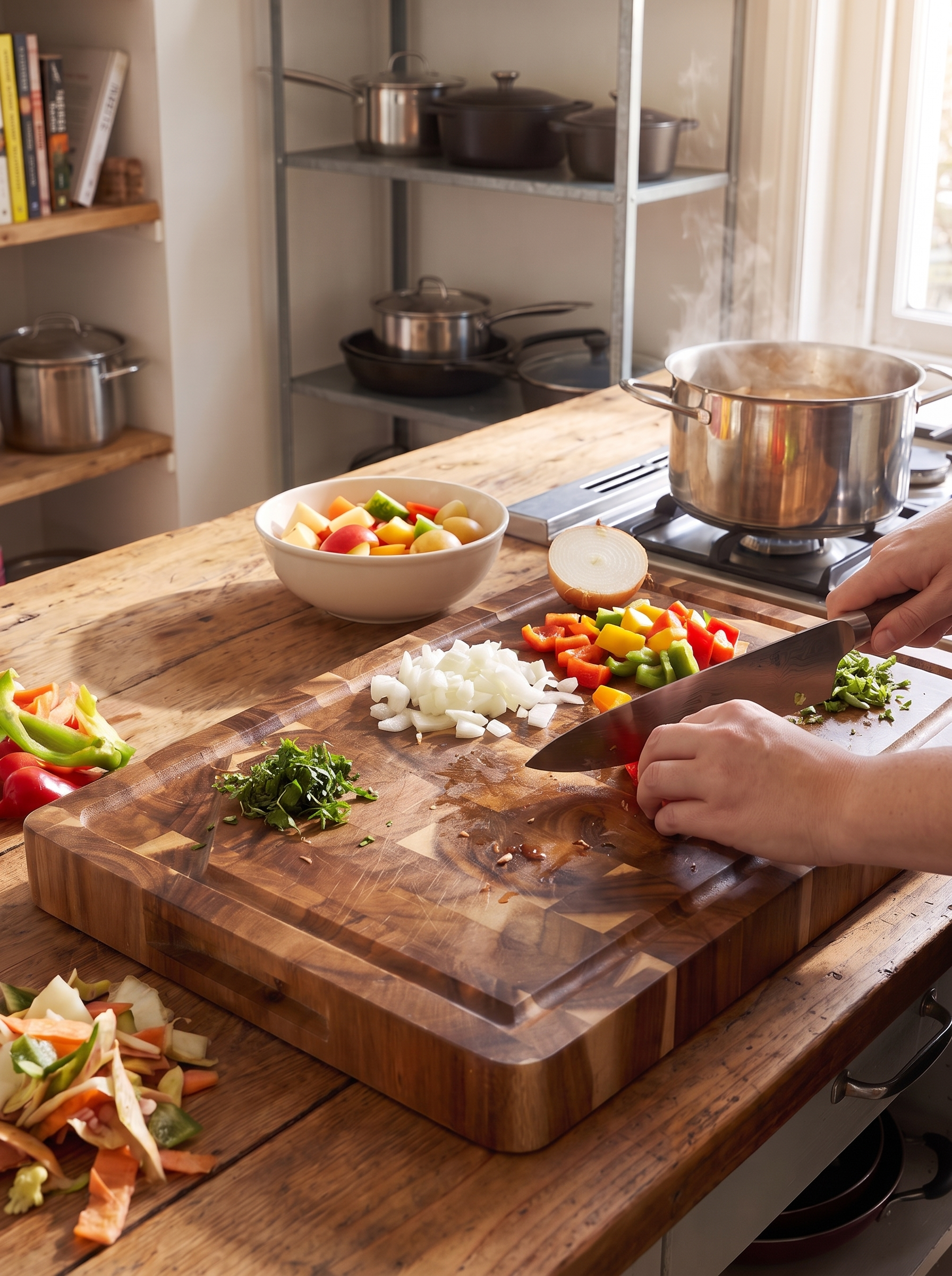 Acacia Wood Cutting Board lifestyle image