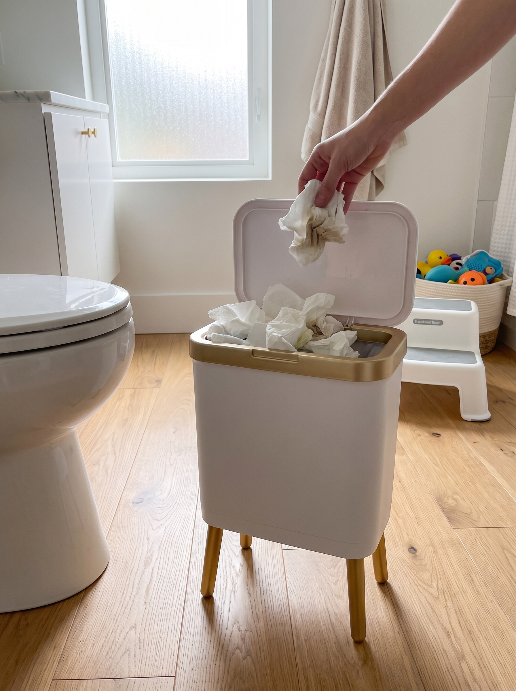 15L Odour-Sealing Trash Can with Elevated Legs lifestyle image
