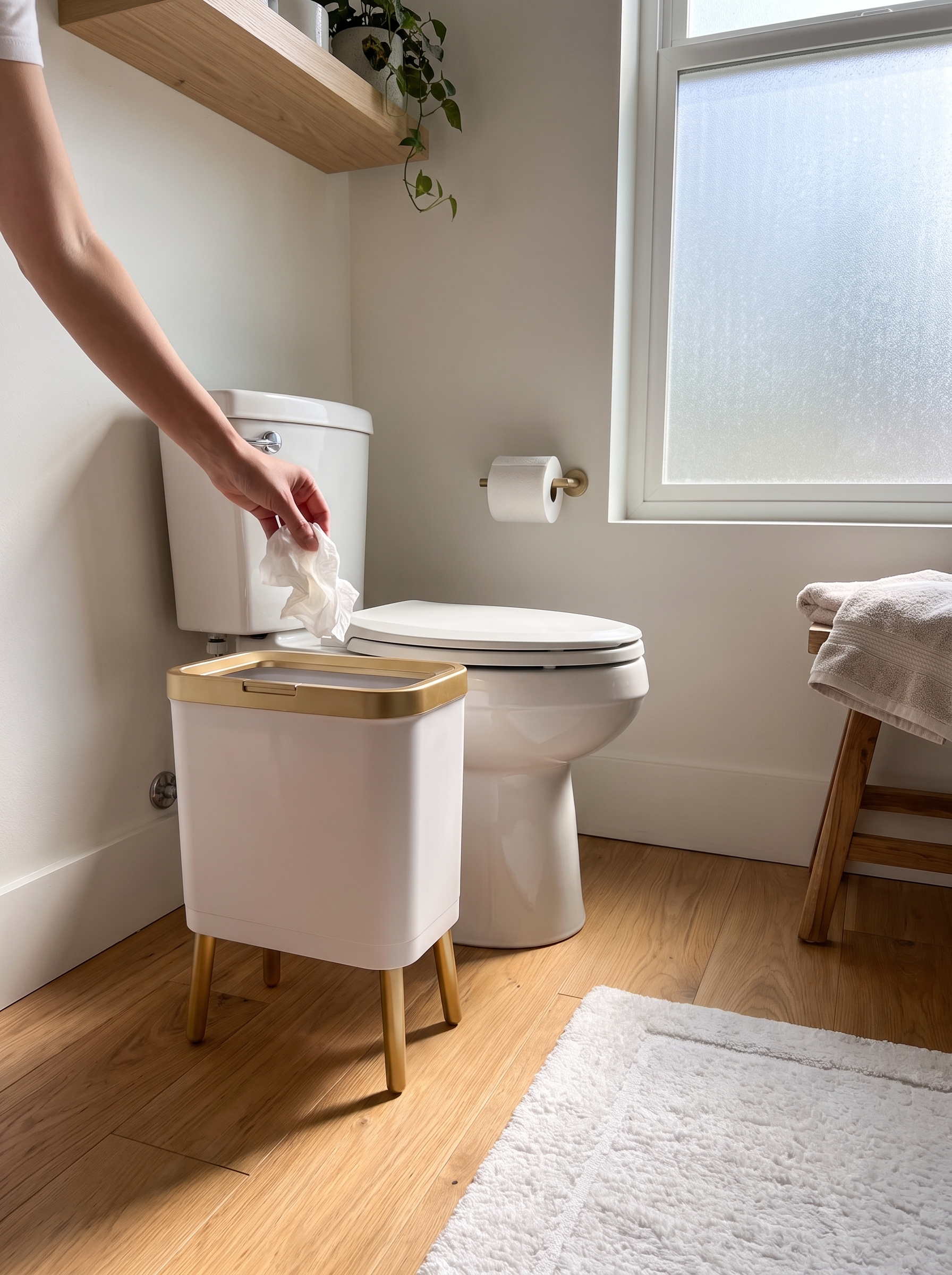 15L Odour-Sealing Trash Can with Elevated Legs lifestyle image