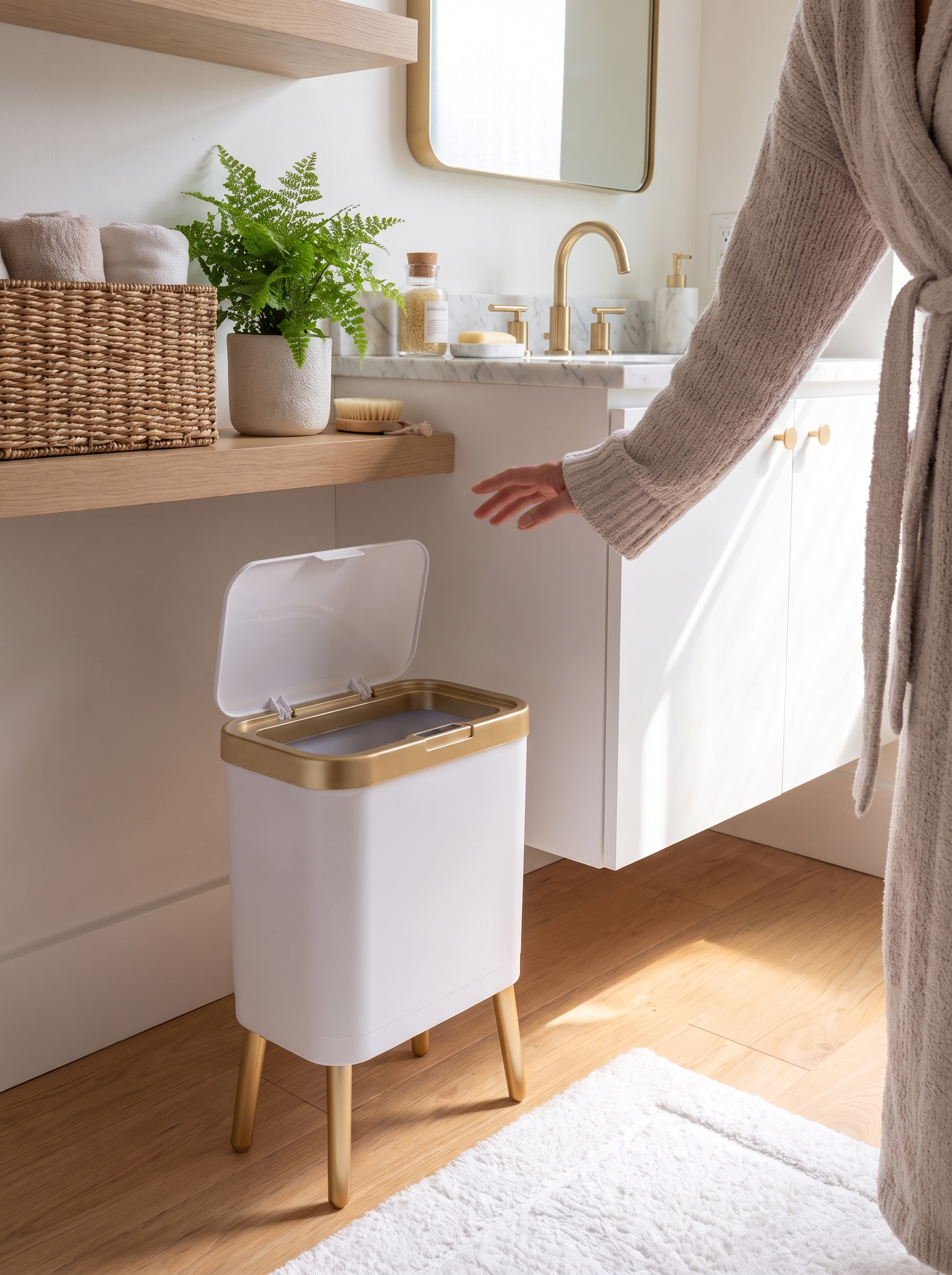 15L Odour-Sealing Trash Can with Elevated Legs lifestyle image